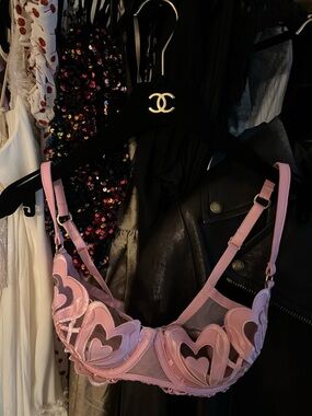 HONEY BIRDETTE PINK LACE BRA size 32DD 🎀🎀🎀🎀🎀🎀